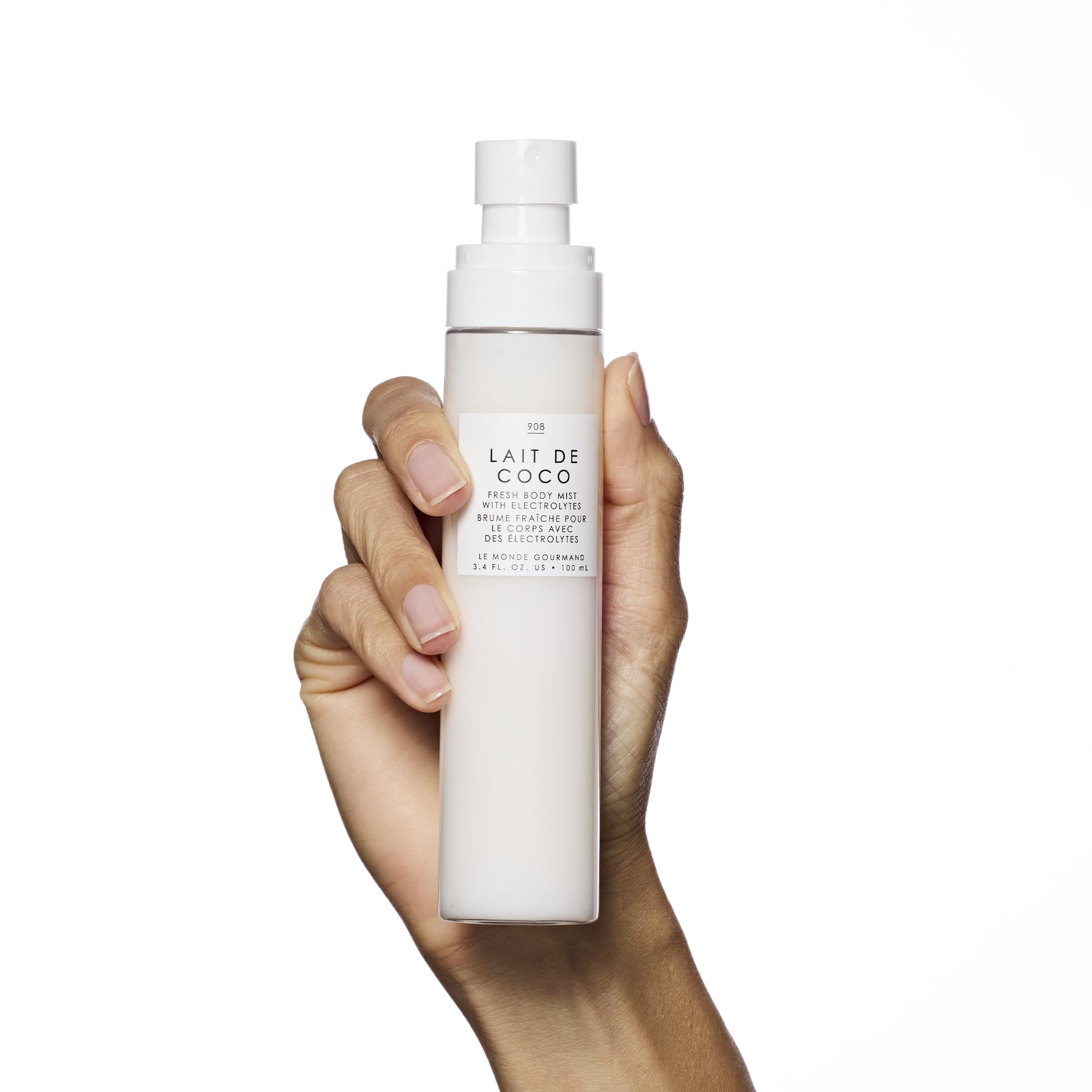 Le Monde Gourmand Lait de Coco Fresh Mist: base de vainilla y praline para fijación duradera.
