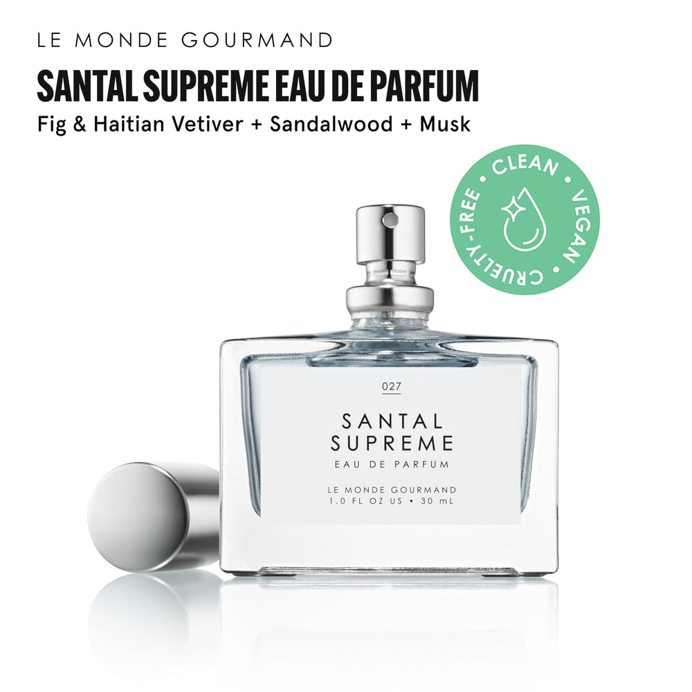 Le Monde Gourmand Santal Supreme tapa dorada sugiere lujo y detalle