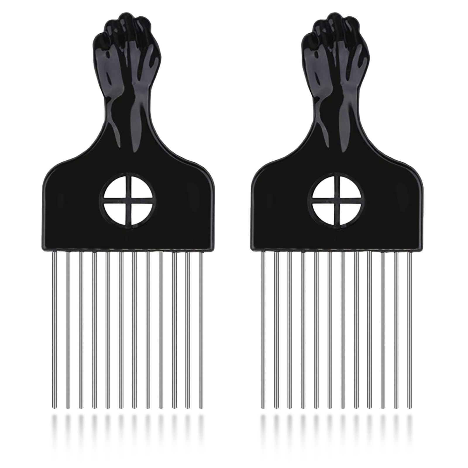 LEADUWAY peine afro metalico: desenreda con suavidad y cuida el cabello rizado
