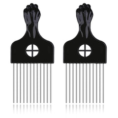 LEADUWAY peine afro metalico: desenreda con suavidad y cuida el cabello rizado