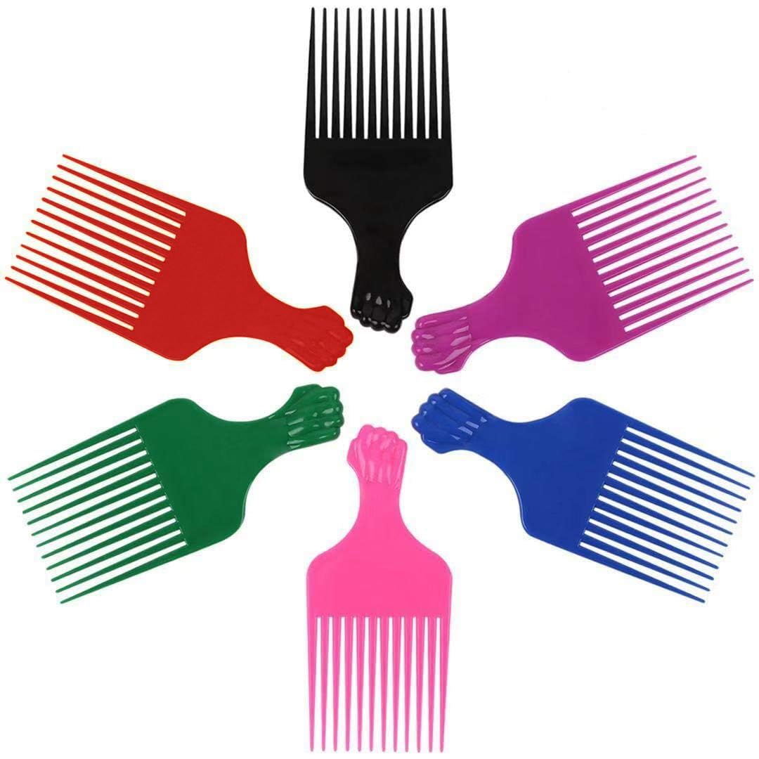 LEADUWAY peine-puño-curly-afro 6 colores para peinados rápidos y definidos.