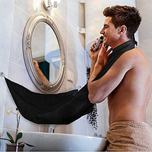 Leaflai delantal para barba, tela impermeable duradera y lavable.