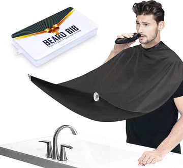 Leaflai delantal para barba con tres ventosas para fijación estable durante el afeitado.