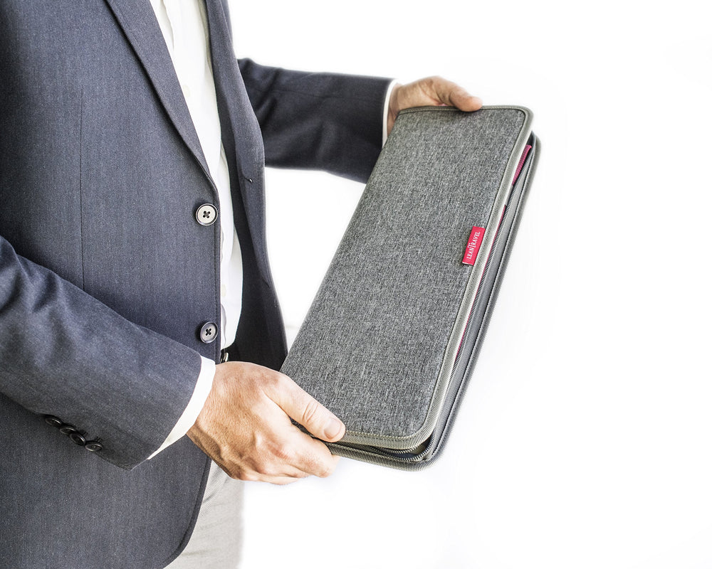 LeanTravel estuche organizador de corbatas: dimensiones compactas 16.5 x 6 x 1.5 pulgadas.