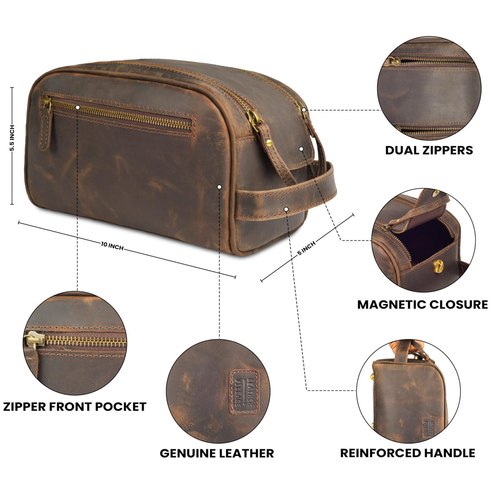 Fermeture YKK extérieure Leather Village, sécurité et style renforcés.