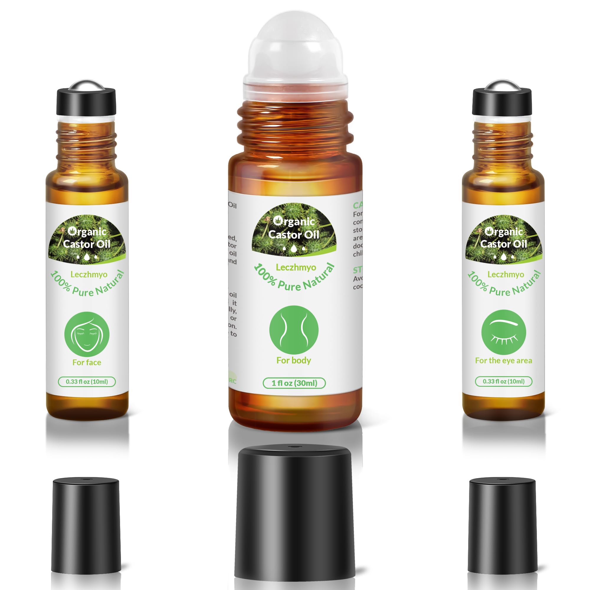 Leczhmyo aceite de ricino rodillo ojos para suavizar la piel alrededor de los ojos.
