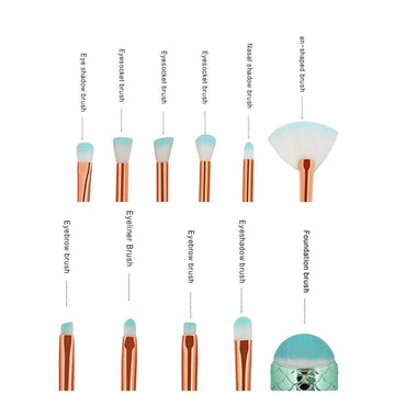 LEDeng Funfunman: kit de brochas colores sirena para maquillaje diario