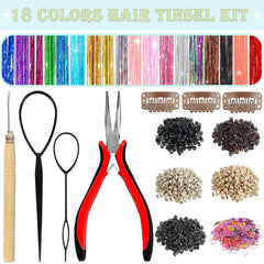 Ledize gancho crochet para aplicar tinsel en cabello