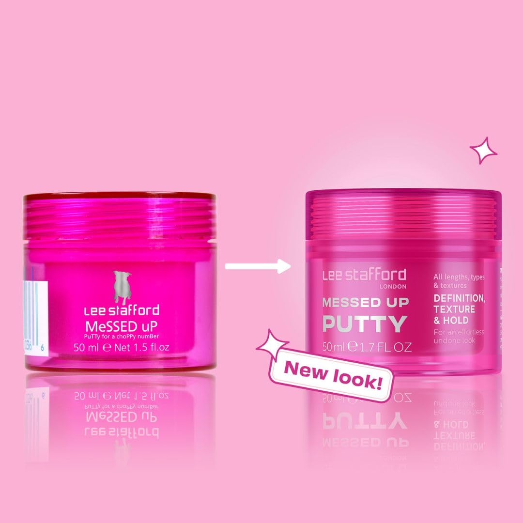 Lee Stafford Messed Up Putty crea un look undone con textura natural.
