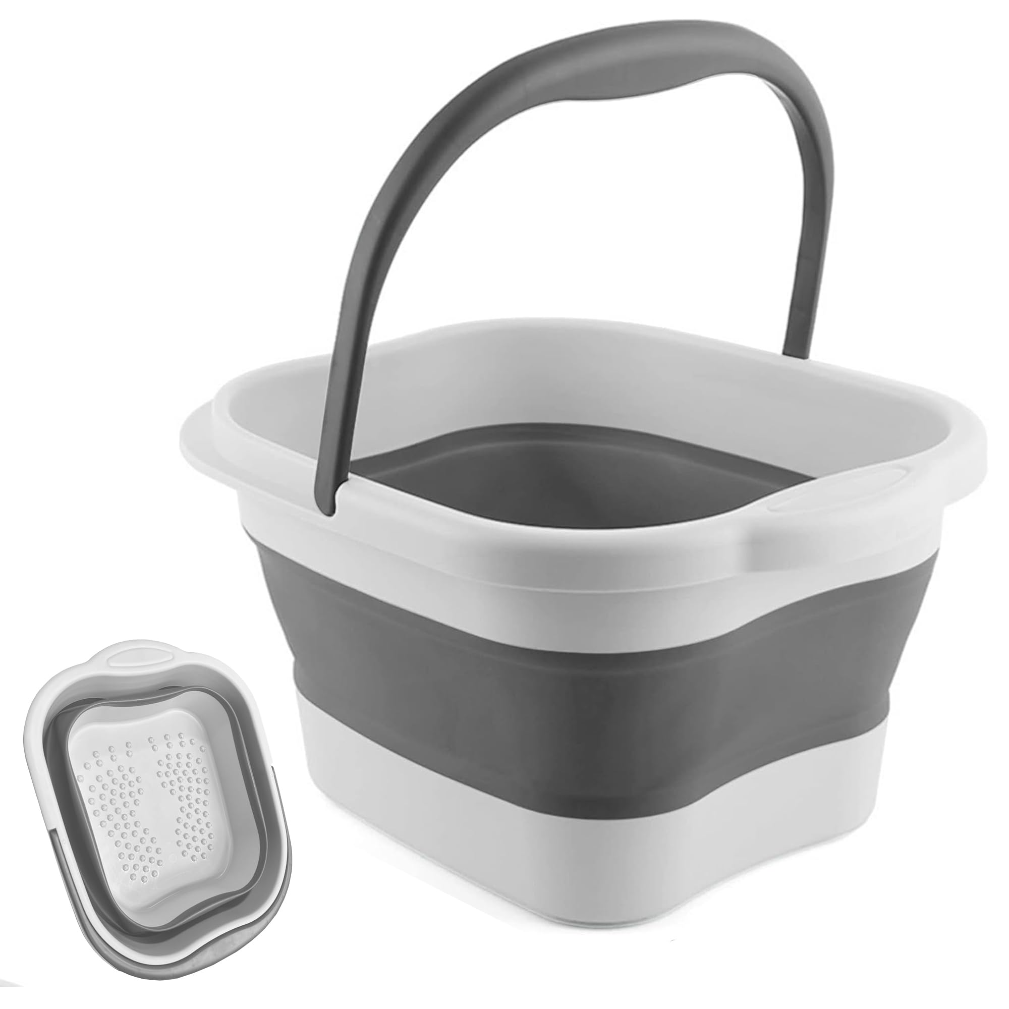 Leemeimei banera de pies plegable con asa para almacenar fácilmente, ideal para spa en casa.