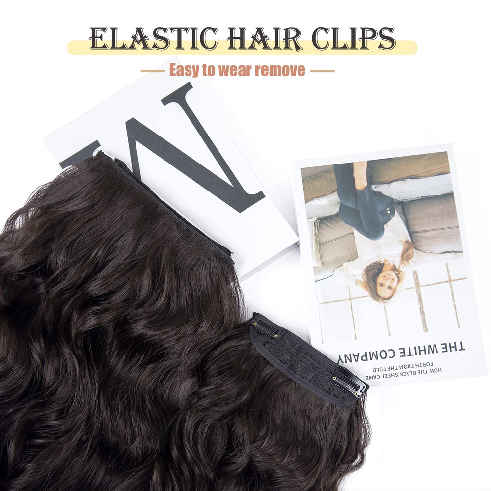 LEEONS extensiones con broches, diseño ondulado con aspecto natural para eventos.