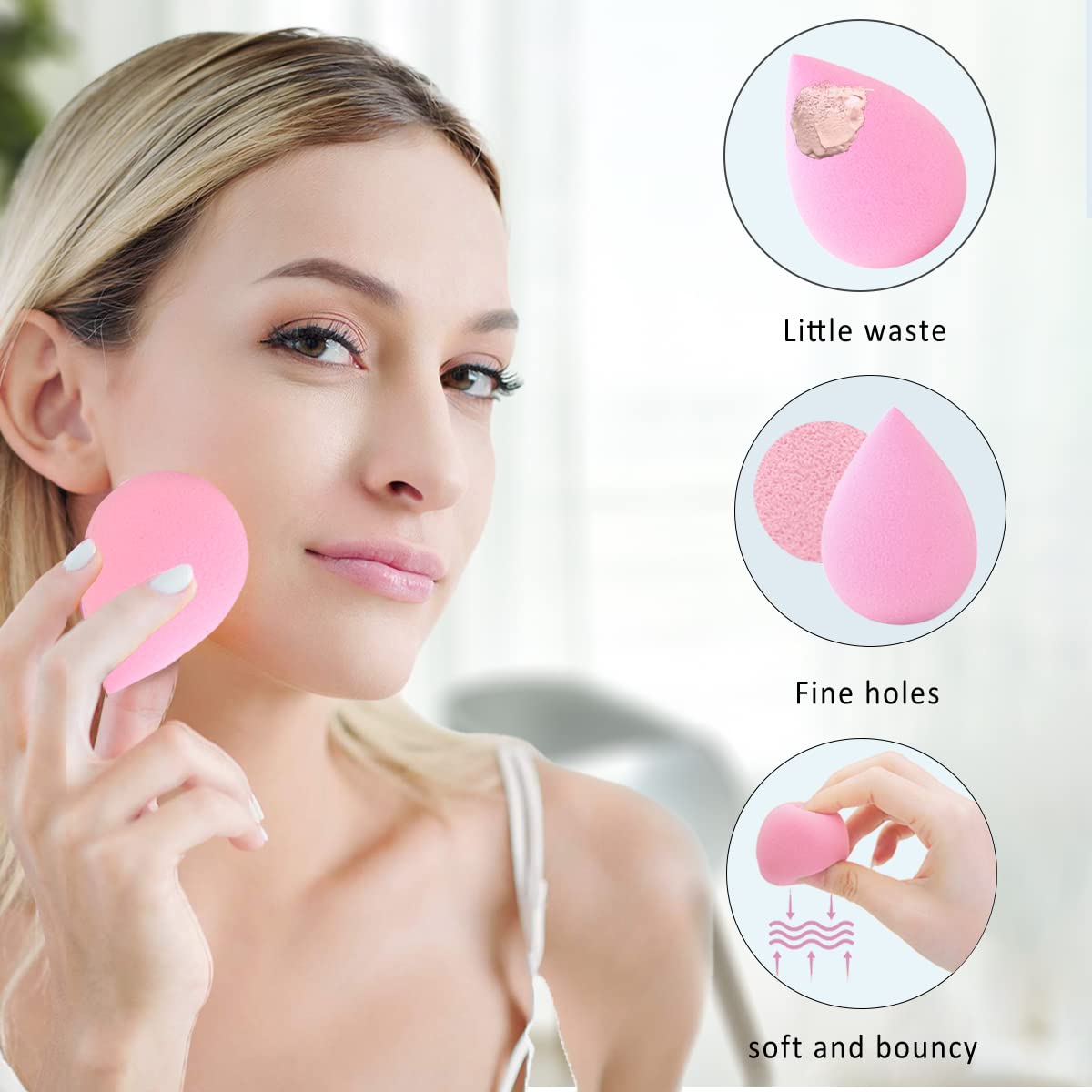 Leeshine esponjas maquillaje uso humedo y seco para texturas distintas