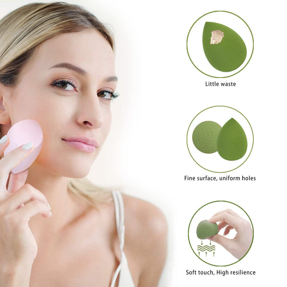 Esponjas Leeshine para uso húmedo y seco, ideales para base y polvos.