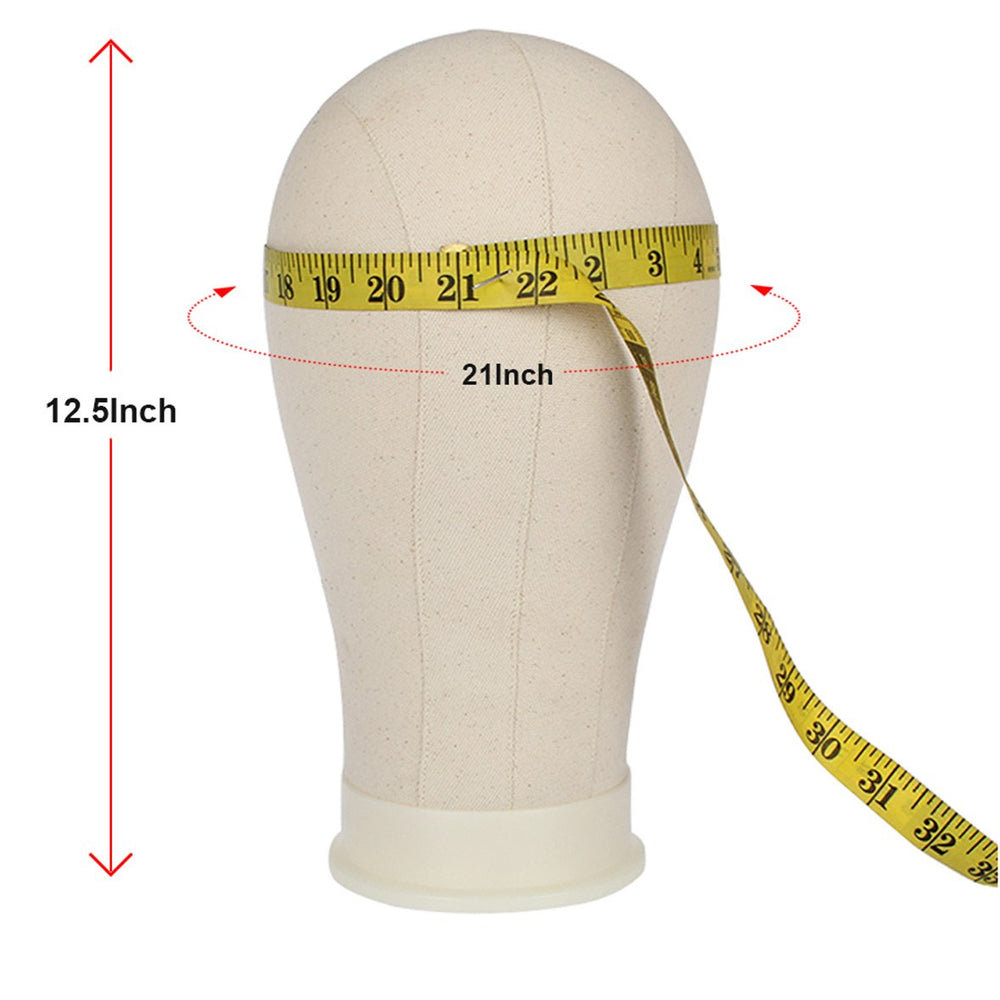 Cabeza de lienzo Leeven resistente para pruebas de peinado.