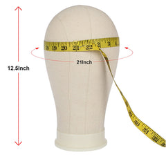 Cabeza de lienzo Leeven resistente para pruebas de peinado.