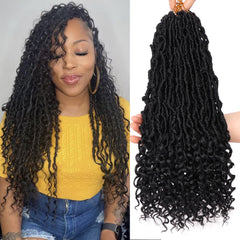 Leeven Goddess Locs: extremos rizados para uso diario con 18 pulgadas de longitud.