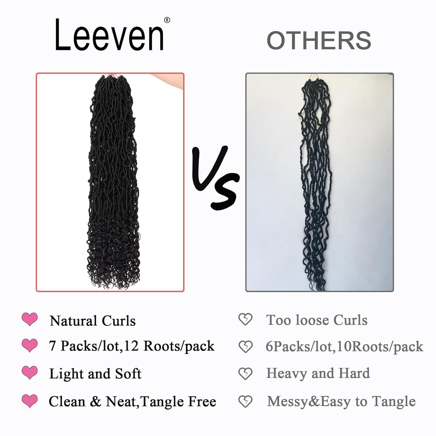 Leeven Locs bohemias con textura suave, ideal para un look diario natural.