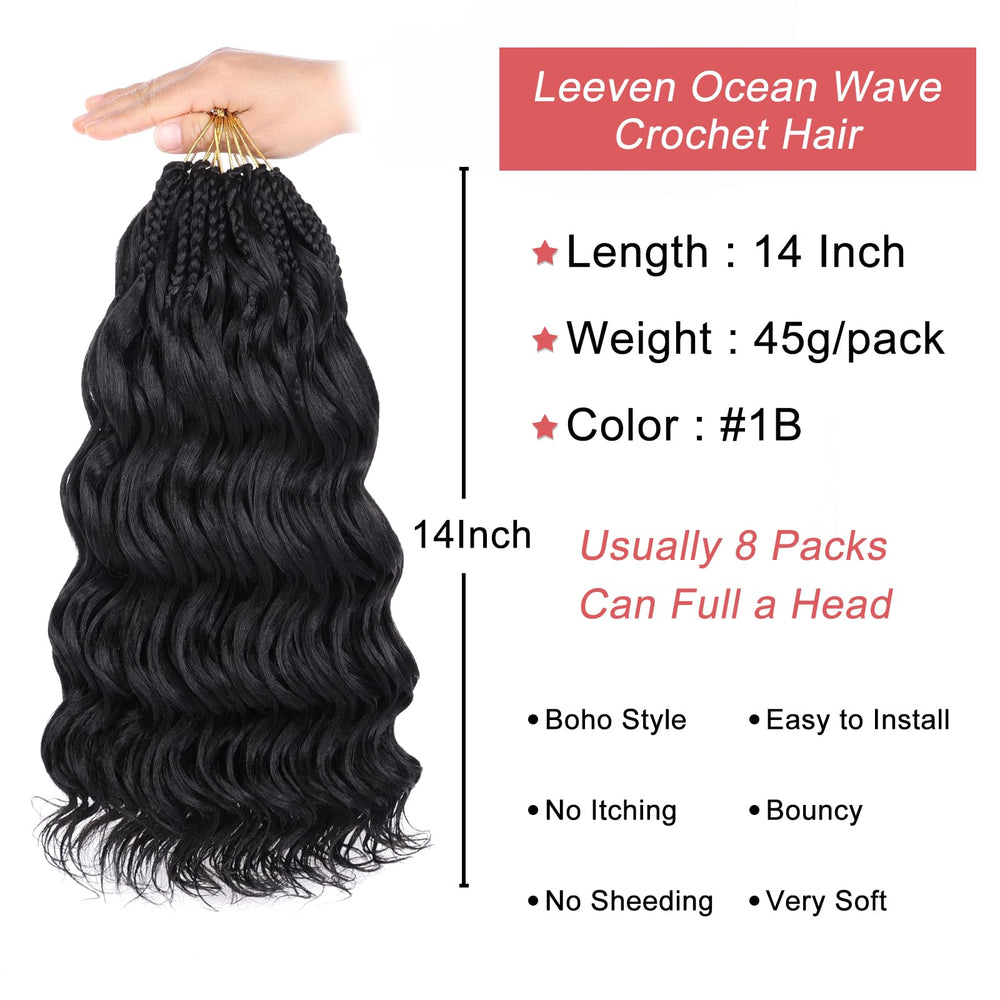 Leeven ola oceano crochet, color 1B para look clásico.