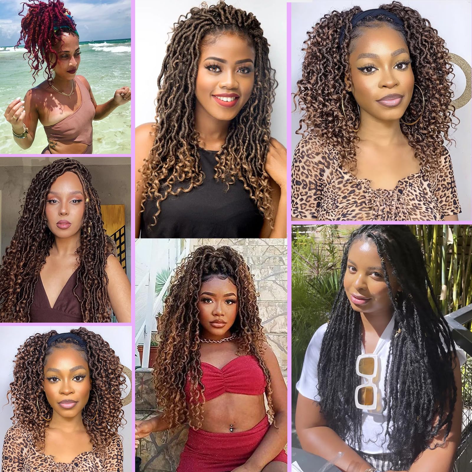 Leeven Locs bohemios para uso diario, 18 pulgadas y estilo cómodo.