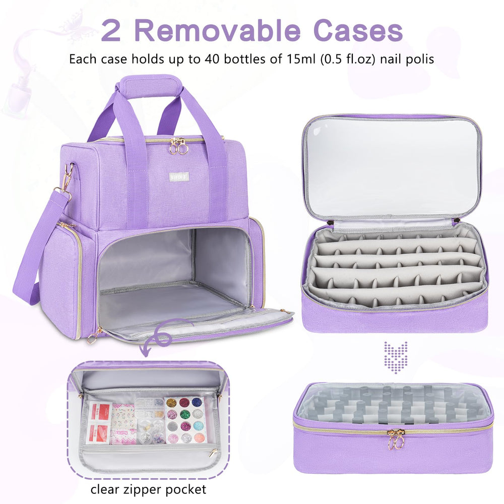 LEFOR·Z ranuras para 80 esmaltes de 15 ml, organización clara.