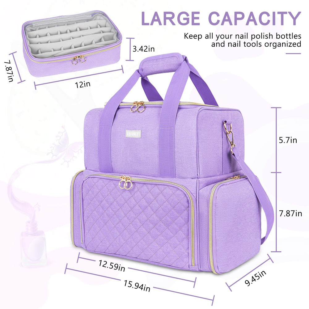 LEFOR·Z bolsos removibles para esmaltes, doble compartimento para mayor organización.