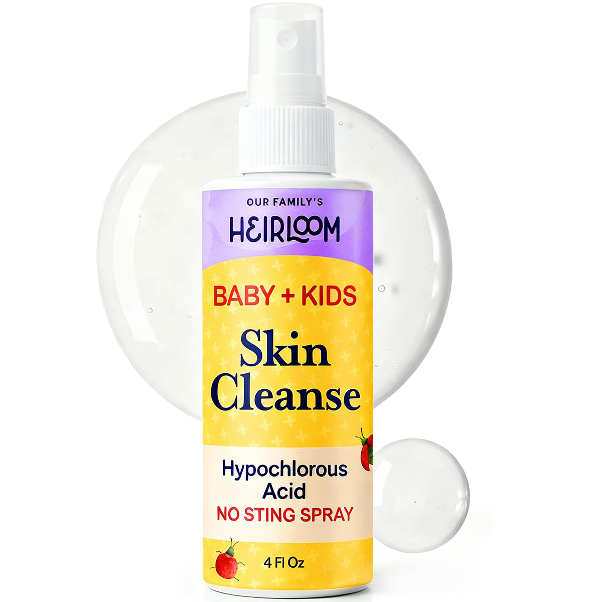 spray hipocloroso Legado Familiar para la carita del bebé, alivio suave