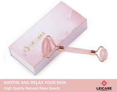 Rodillo LeiCare cuarzo rosa para la cara, efecto refrescante.