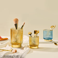 LEICURACE diseño vintage en vaso de cristal, añade elegancia al tocador