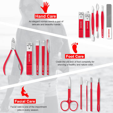 Kit de pedicura Leipple en estuche de cuero de lujo, organización superior