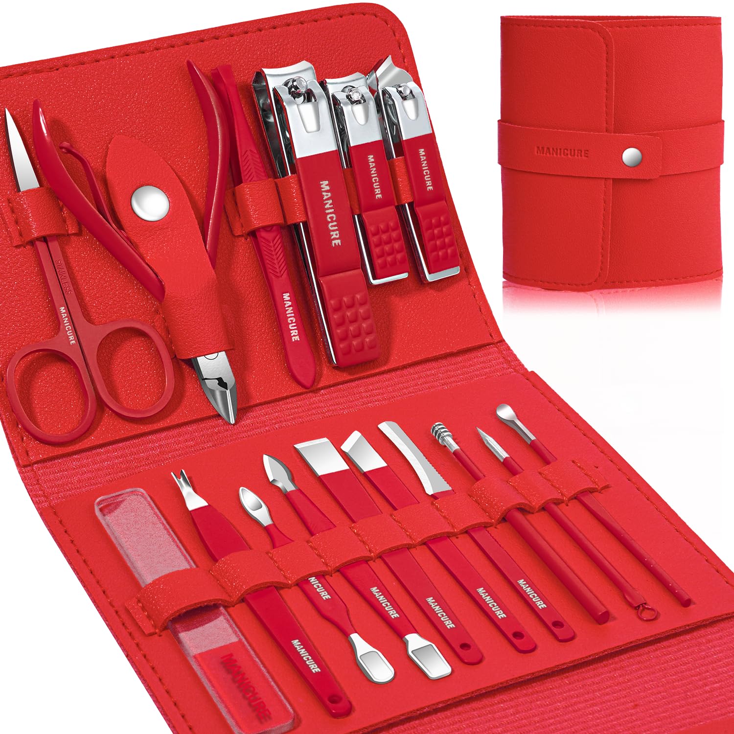 Set Leipple de manicura profesional con cortauñas para uñas gruesas, precisión y confort