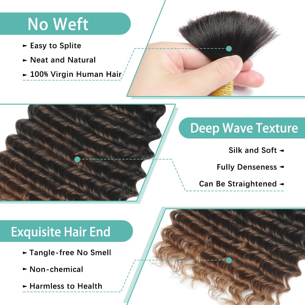LEISWISS extensiones cabello virgen ombre boho 18in, enfoque en transición de color suave