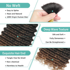 LEISWISS extensiones cabello virgen ombre boho 18in, enfoque en transición de color suave