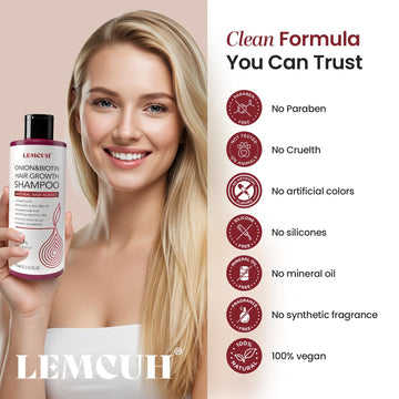 Lemcuh Champú Fortalecedor: ingredientes botánicos visibles para cuidado natural.