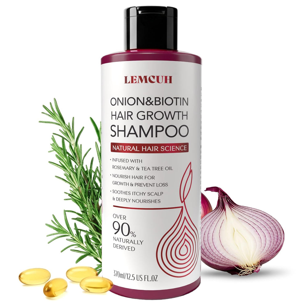 Lemcuh Champú de Romero con Cebolla y Biotina: botella visible para uso diario.