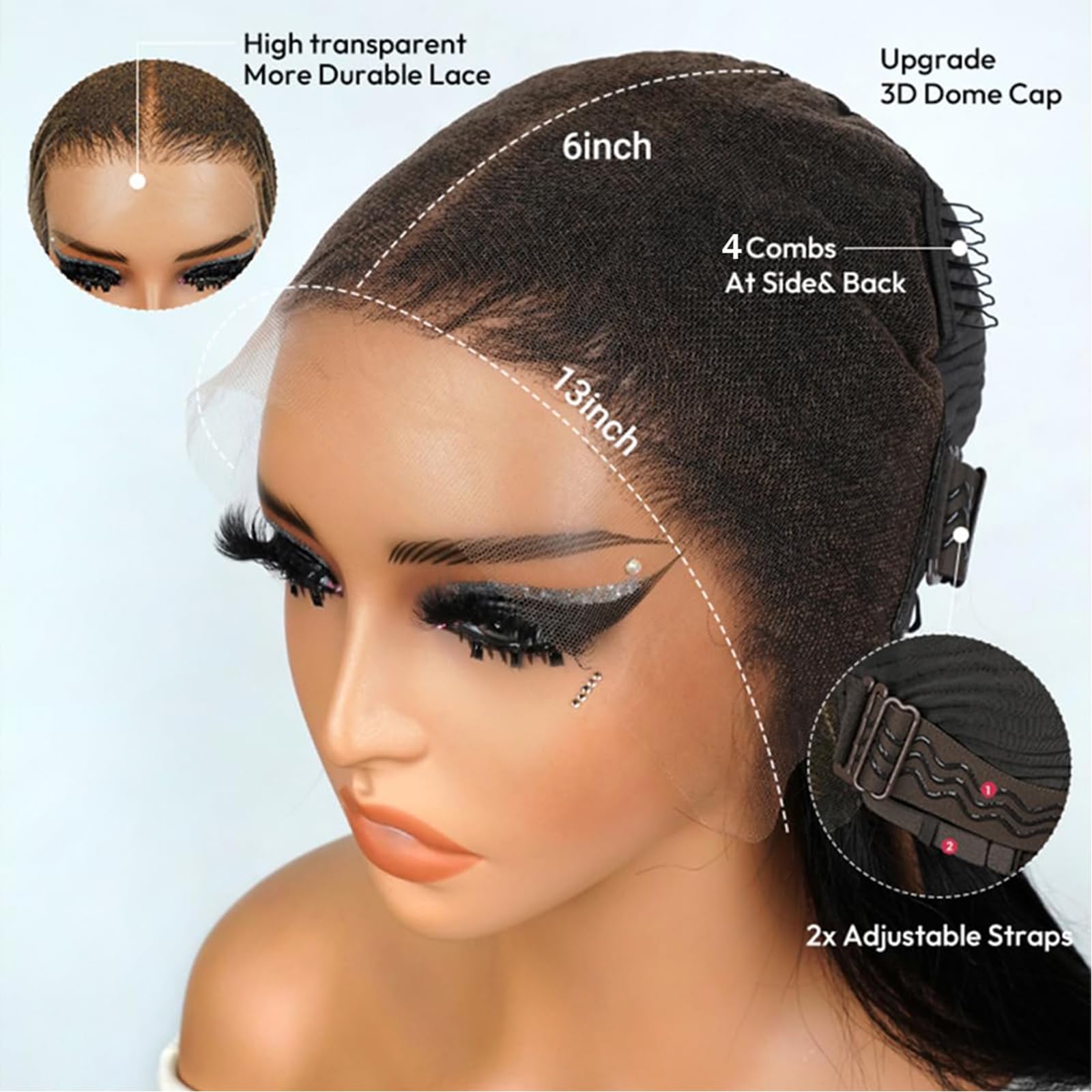 Lemeiily Swiss lace front wig blending with skin tone for a seamless look.