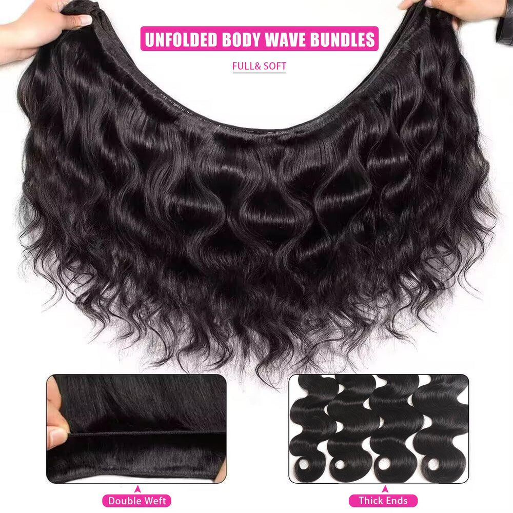 Lemeiily paquetes de cabello humano onda corporal 20 pulgadas para peinado versátil.