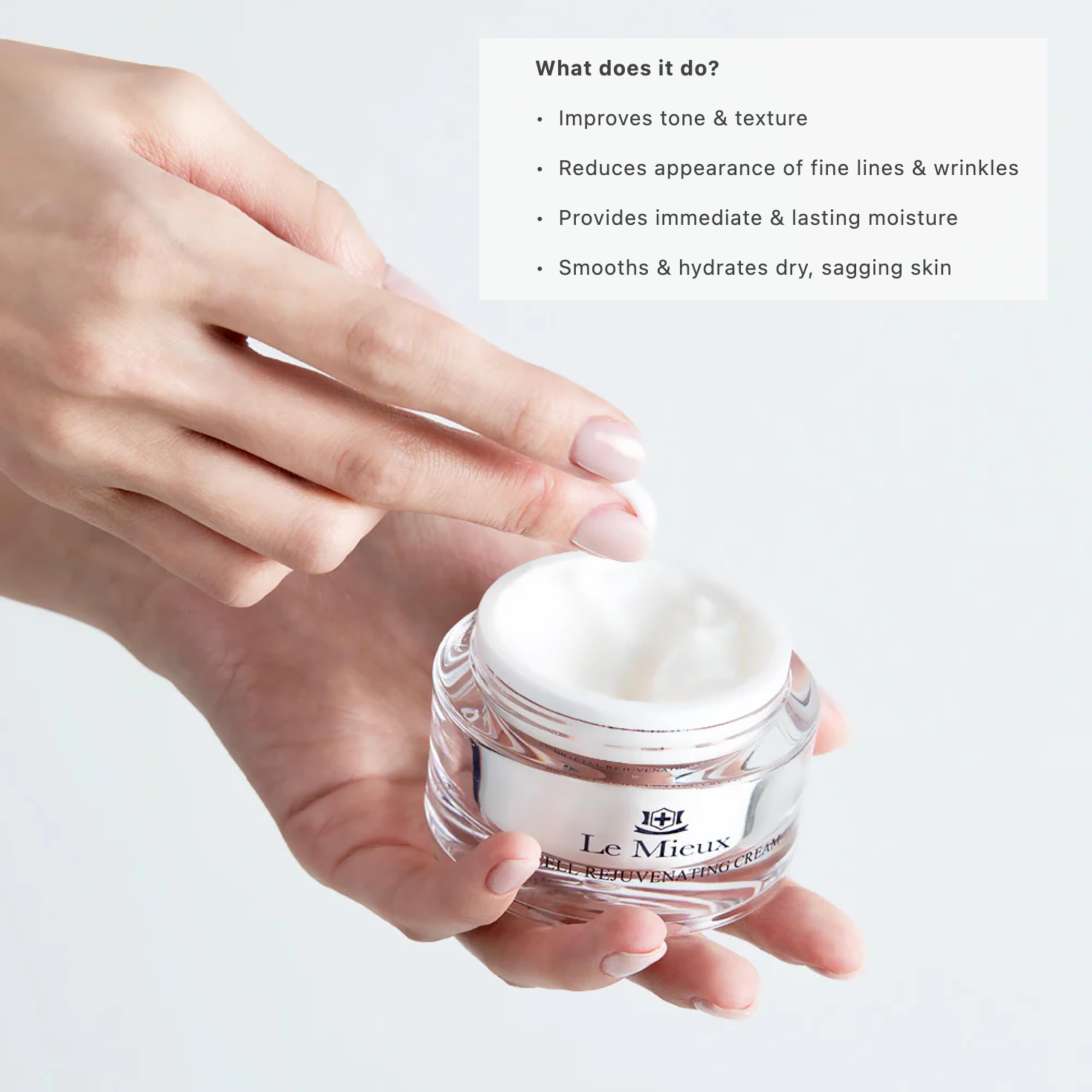Usage jour et nuit avec Le Mieux Bio Cell pour visage et cou.
