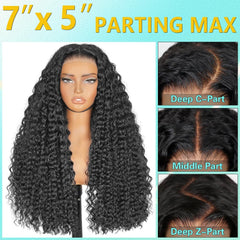 Lemiva cabello humano virgen 7x5 con onda profunda y volumen.