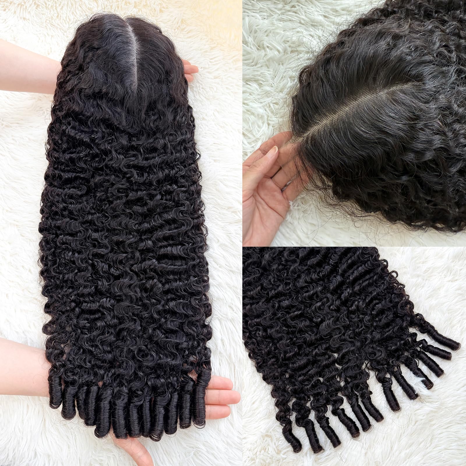 Cabello birmano virgen 15A Lemoda, teñible y rizado con facilidad.