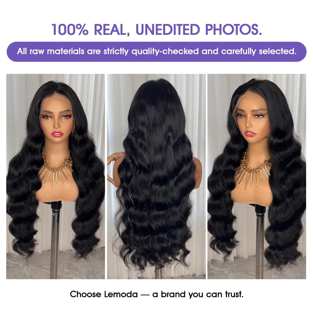 Peluca Lemoda con onda corporal 28 pulgadas, estilo suave y volumen.