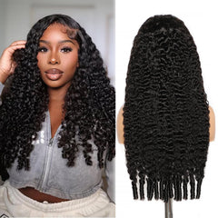 Peluca frontal Lemoda 13x6 con encaje completo, cabello birmano curly, aspecto natural.