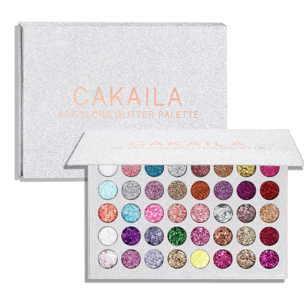 LemonSac Paleta de sombras purpurina 40 colores para ojos con brillo duradero.