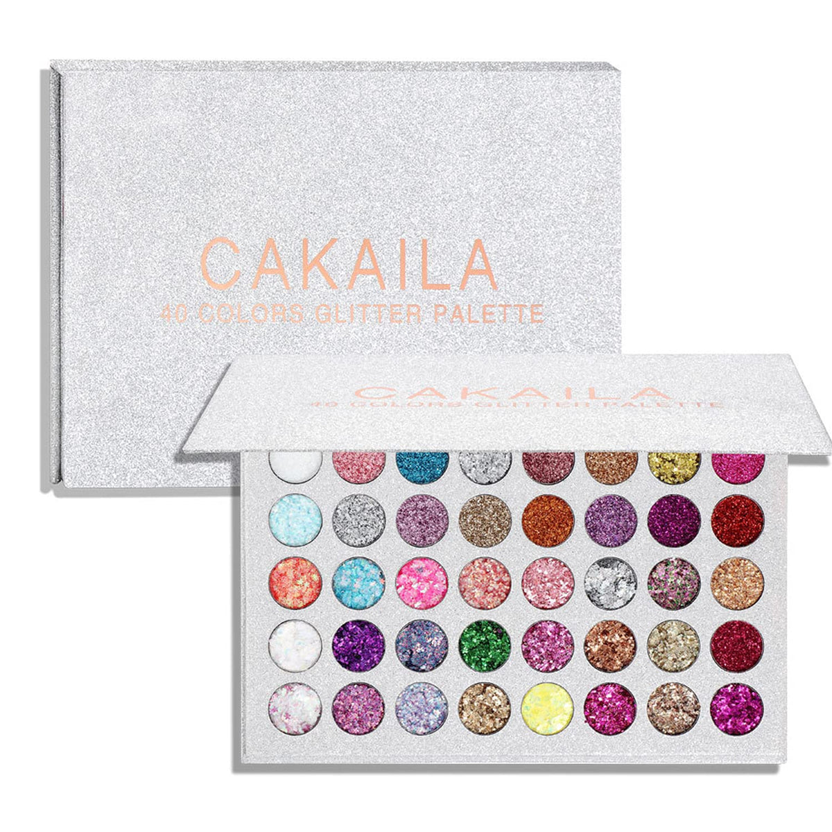 LemonSac Paleta de sombras purpurina 40 colores para ojos con brillo duradero.