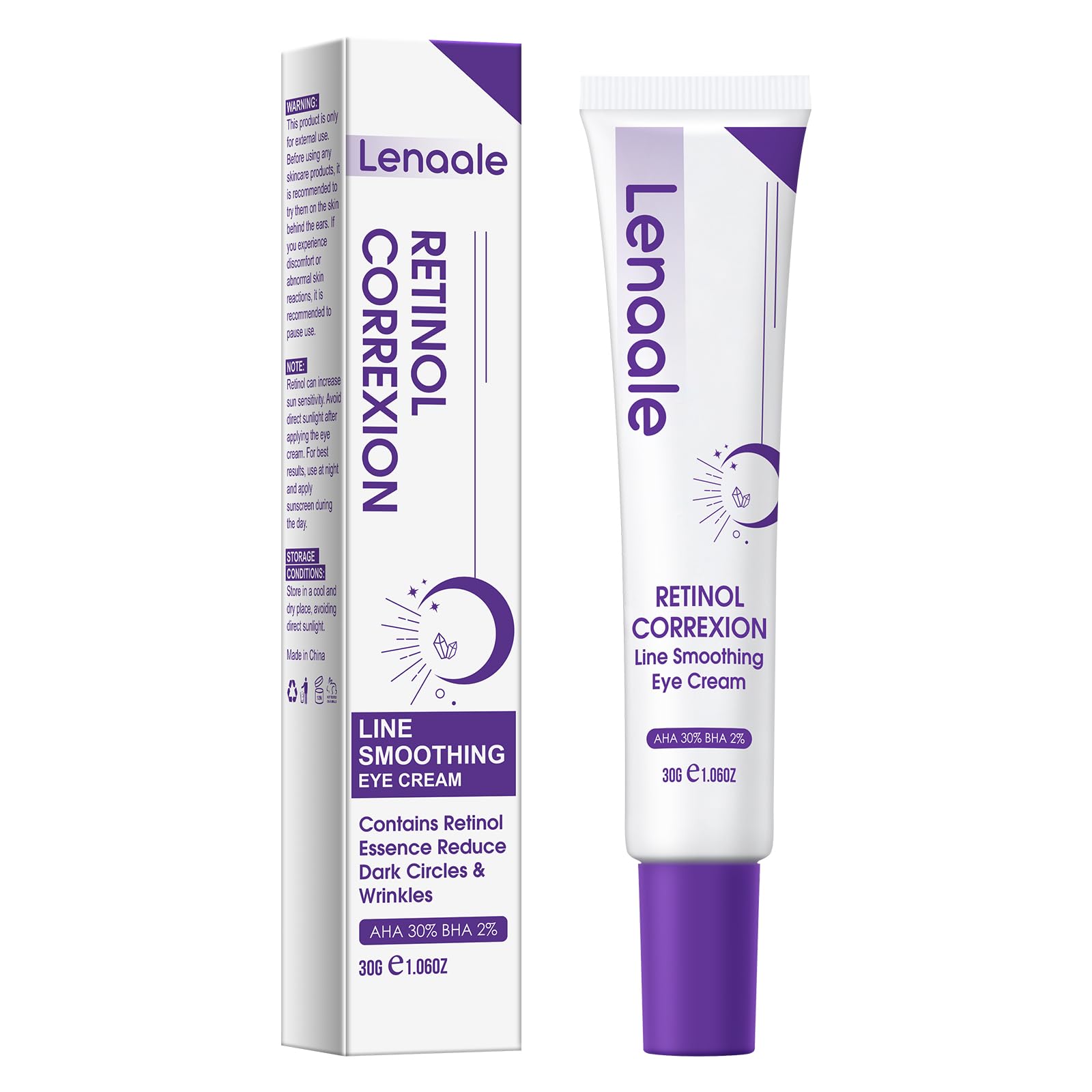 Lenaale crema ojos en bote para suavizar líneas finas y aportar frescura.