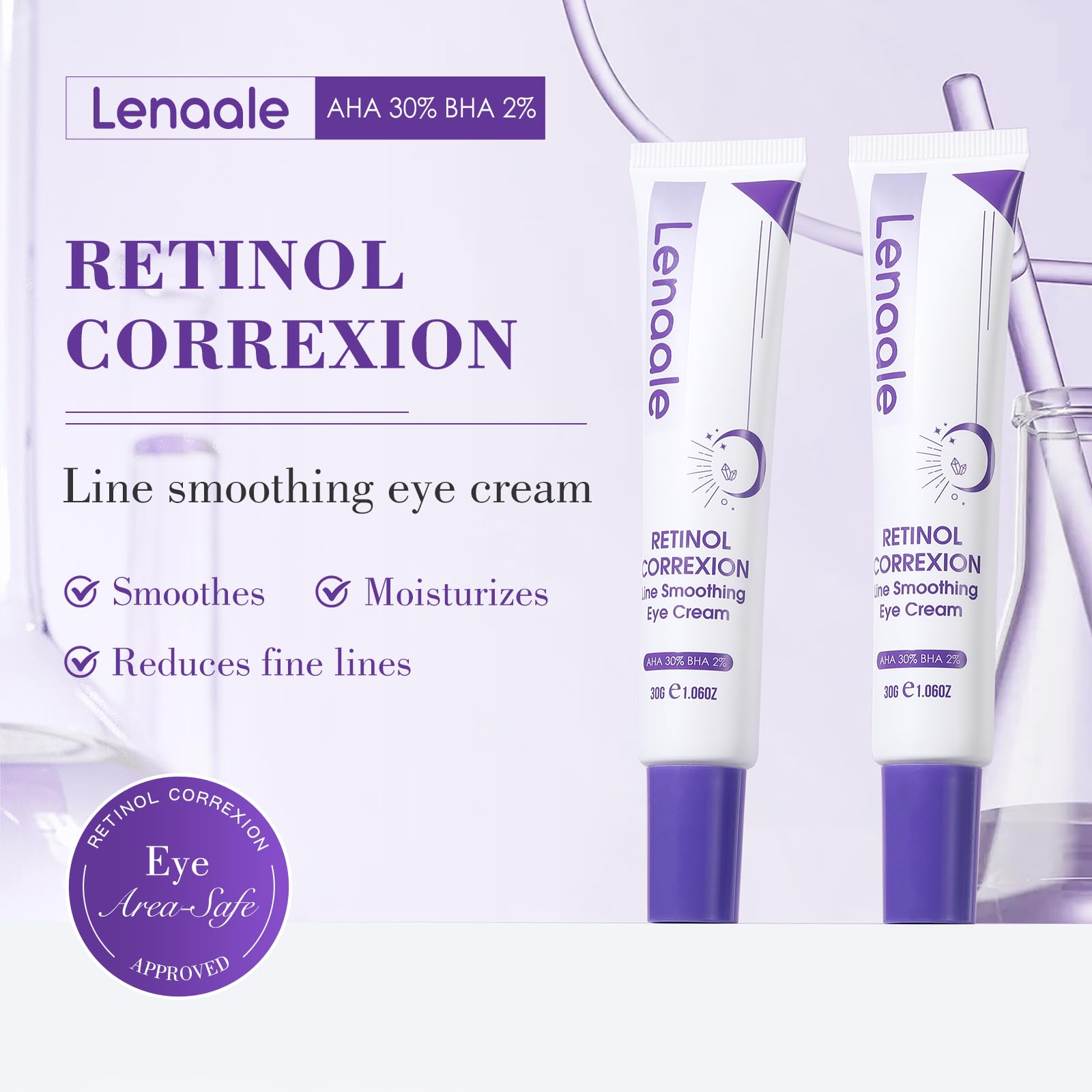 Lenaale ingredientes con ácido hialurónico para hidratación profunda.