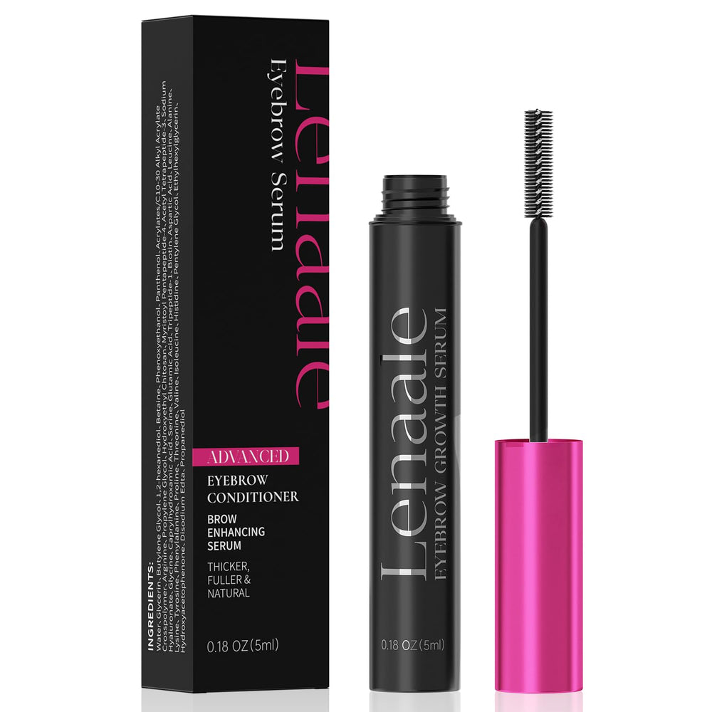 Lenaale serum de cejas en botella con aplicador preciso para crecimiento suave.