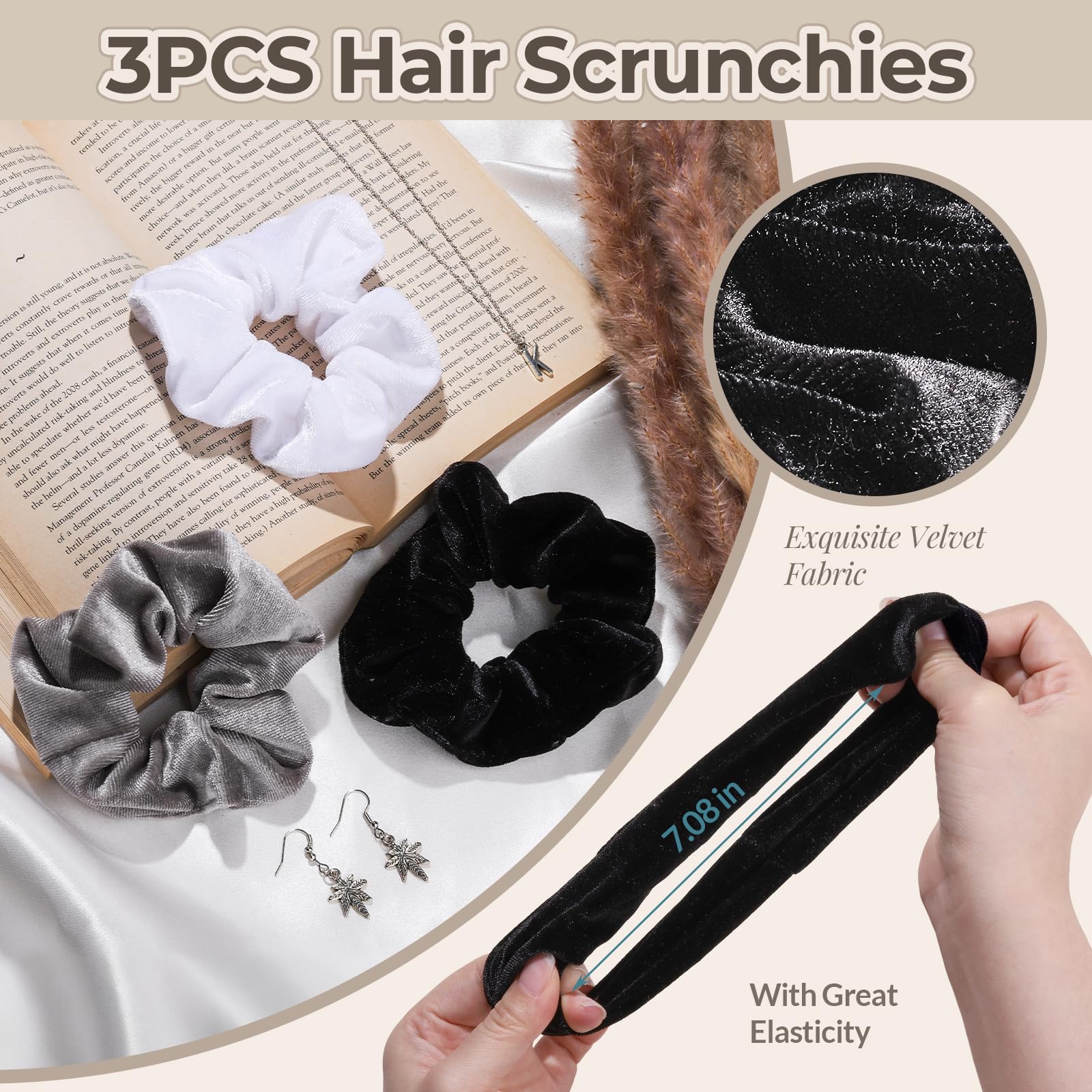 Gomas para el cabello LEOBRO de terciopelo evitan deslizamiento