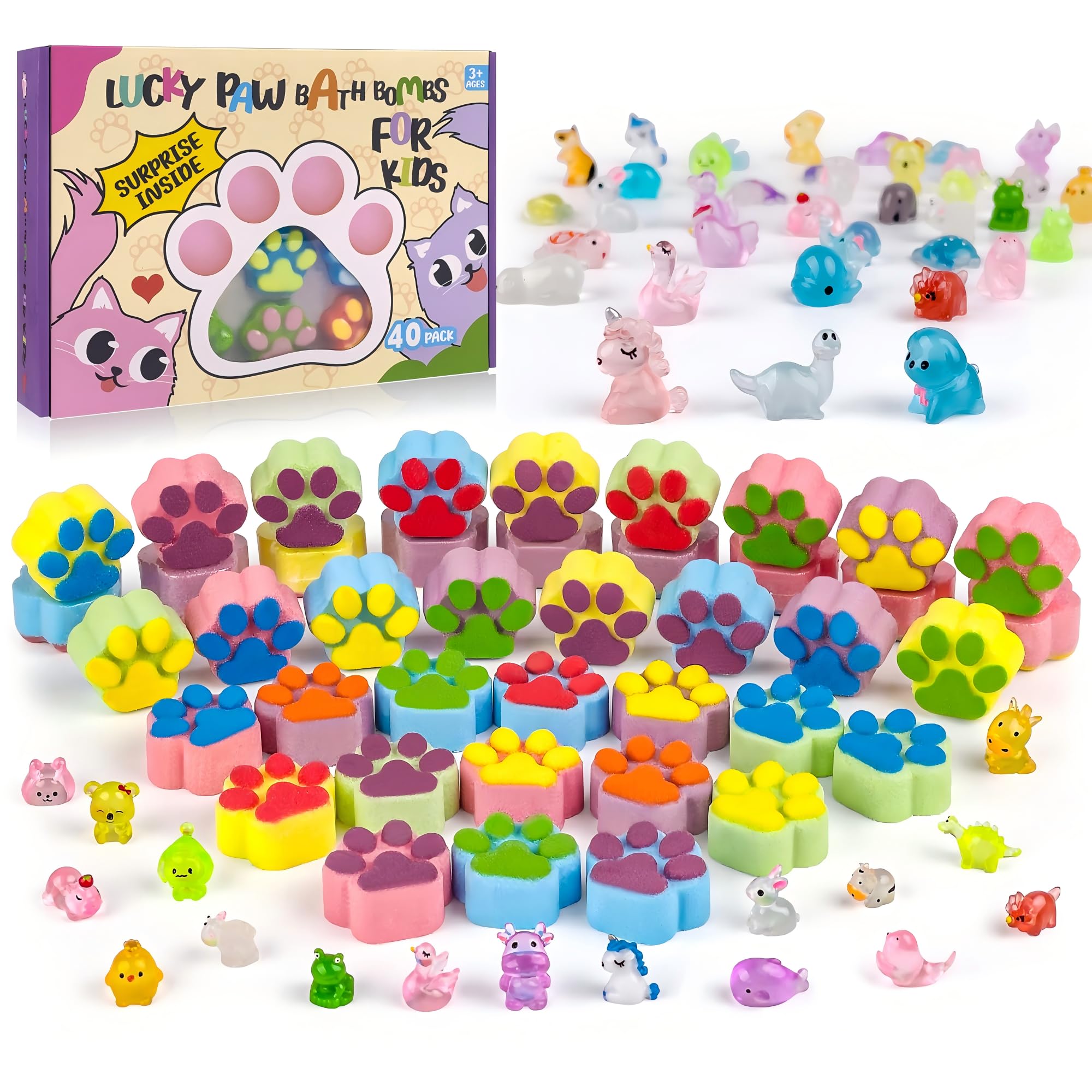 Bombe de bain leoce en forme de patte de chat pour le bain des enfants.