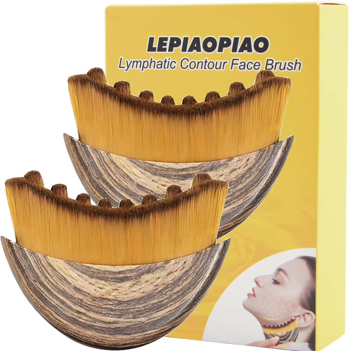 Cepillo contorno linfático facial LEPIAOPIAO para drenaje suave y tonificación