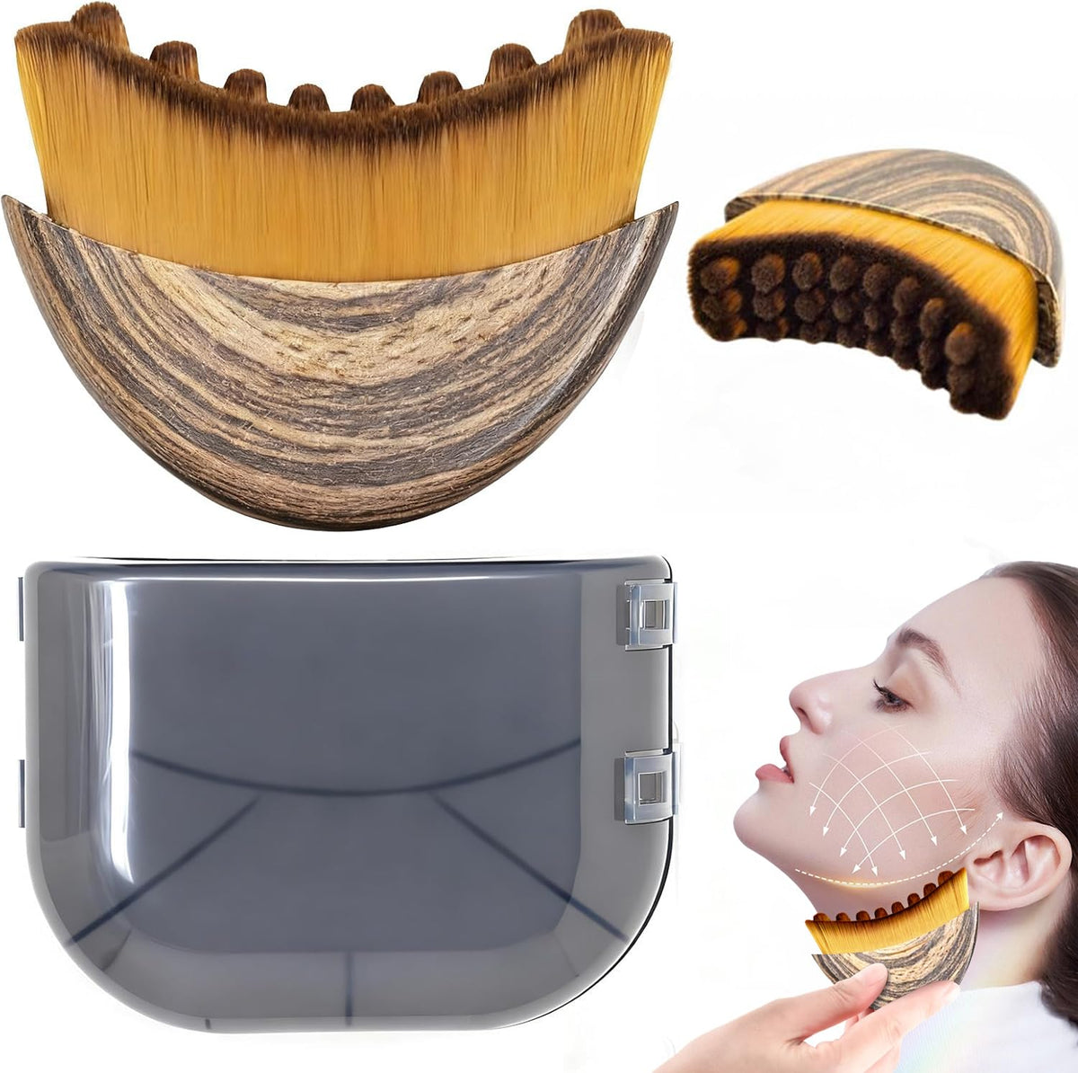 LEPIAOPIAO Contorno Linfático Cepillo: suave cepillado para desinflamar áreas faciales.